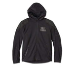 HARLEY-DAVIDSON MENS WILLIE G SKULL GRAPHIC DEFLECTOR 2.0 HOODED RIDING FLEECE