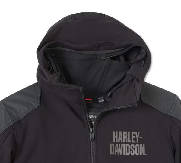 HARLEY-DAVIDSON MENS WILLIE G SKULL GRAPHIC DEFLECTOR 2.0 HOODED RIDING FLEECE