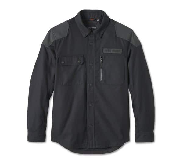 HARLEY-DAVIDSON MENS WILLIE G SKULL GRAPHIC OPERATIVE 2.0 RIDING SHIRT JACKET