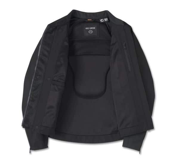 HARLEY-DAVIDSON WOMENS WILLIE G SKULL GRAPHIC TRIPLE VENT SYSTEM 2.0 TEXTILE RIDING JACKET