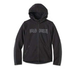 HARLEY-DAVIDSON WOMENS WILLIE G SKULL GRAPHIC DEFLECTOR 2.0 HOODED RIDING FLEECE