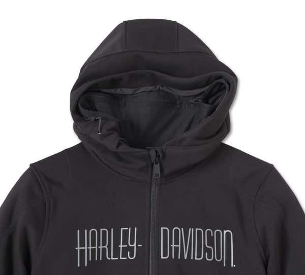 HARLEY-DAVIDSON WOMENS WILLIE G SKULL GRAPHIC DEFLECTOR 2.0 HOODED RIDING FLEECE