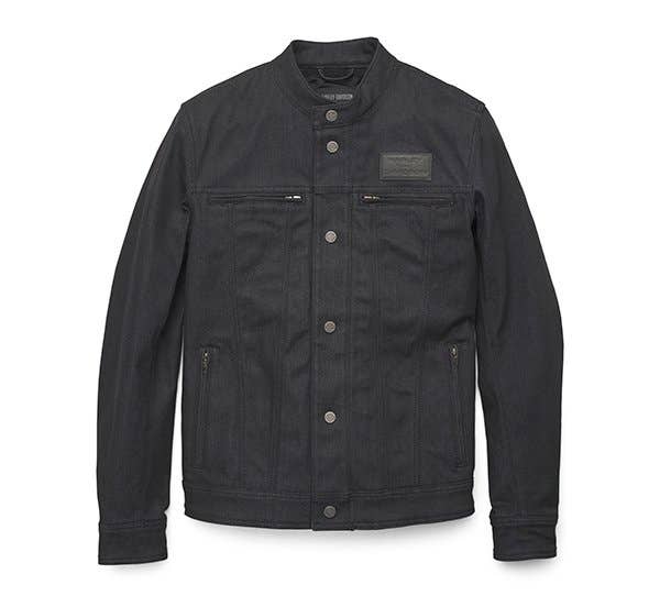 HARLEY-DAVIDSON MENS CHISEL DENIM TRUCKER RIDING JACKET