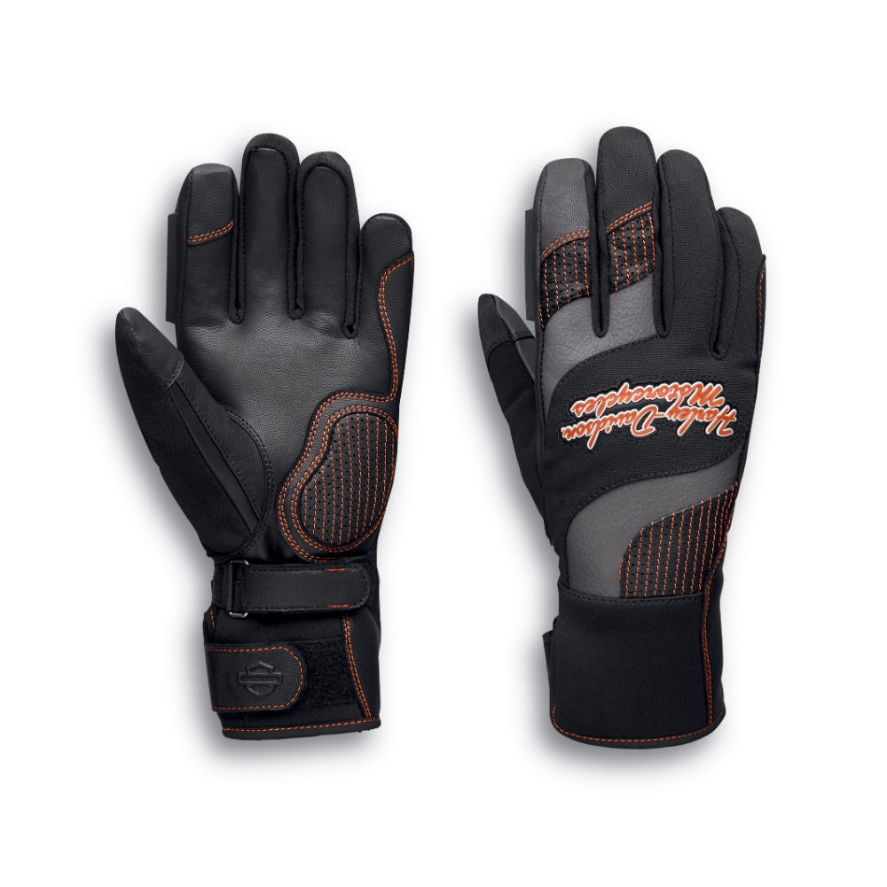 HARLEY-DAVIDSON WOMENS VANOCKER UNDER CUFF GAUNTLET GLOVES