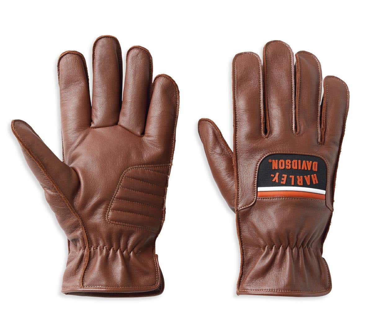 HARLEY-DAVIDSON MENS HAMPTON LEATHER GLOVES