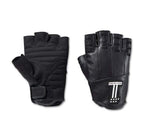 HARLEY-DAVIDSON MENS LOYALIST FINGERLESS LEATHER GLOVES