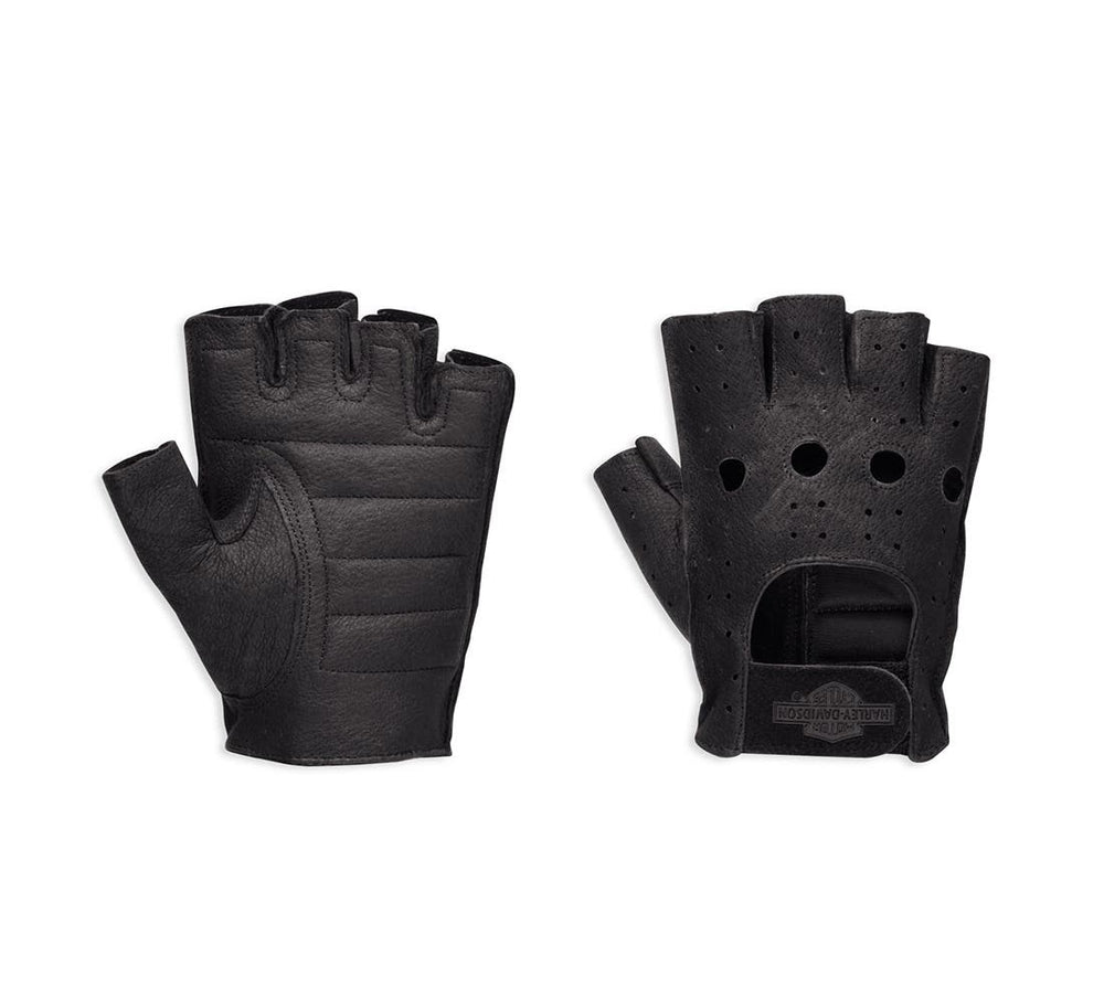 HARLEY-DAVIDSON MENS FINGERLESS LEATHER GLOVES