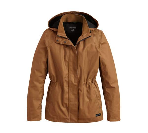 HARLEY-DAVIDSON WOMENS PANORAMA H-D ADV WAXED HOODED RIDING JACKET
