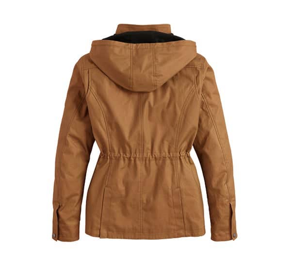 HARLEY-DAVIDSON WOMENS PANORAMA H-D ADV WAXED HOODED RIDING JACKET