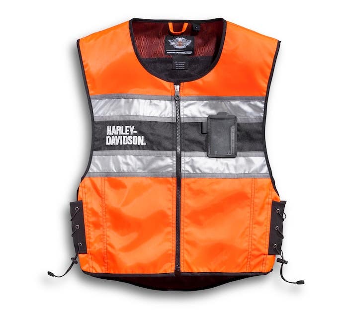 HARLEY-DAVIDSON MENS HI-VIS ORANGE HI-VIS VEST