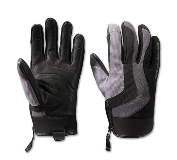 HARLEY-DAVIDSON MENS DYNA KNIT MIXED MEDIA GLOVES
