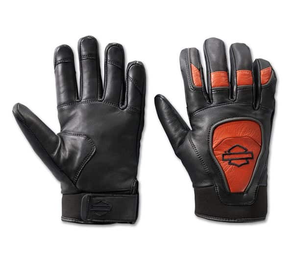 HARLEY-DAVIDSON MENS OVATION WATERPROOF LEATHER GLOVES