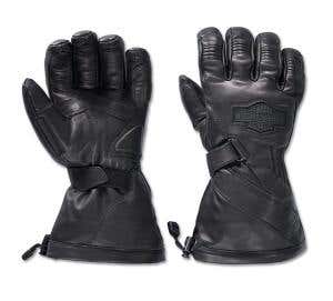 HARLEY-DAVIDSON MENS CIRCUIT II WATERPROOF LEATHER GAUNTLET GLOVES