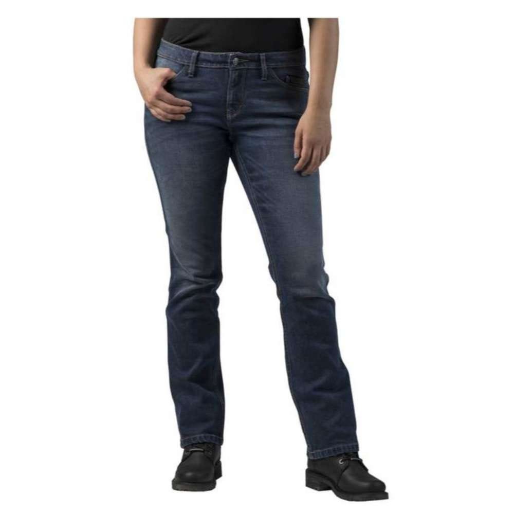 HARLEY-DAVIDSON WOMENS FXRG ARMALITH DENIM MID-RISE JEANS