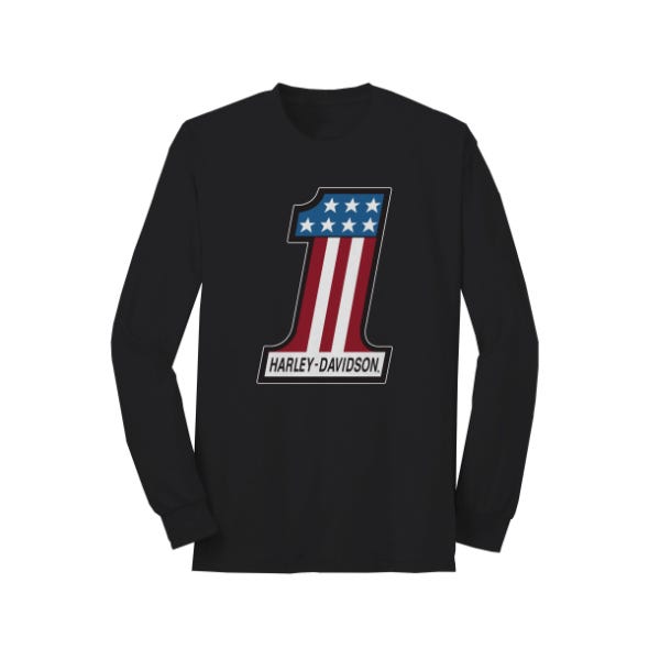 HARLEY-DAVIDSON MENS 1 RACE GRAPHIC LONG SLEEVE TEE