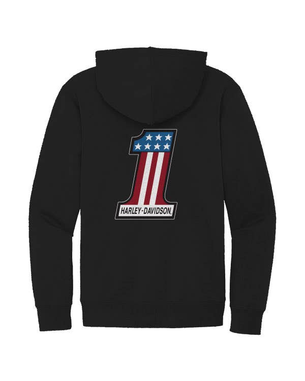 HARLEY-DAVIDSON MENS 1 RACE GRAPHIC ZIP FRONT HOODIE