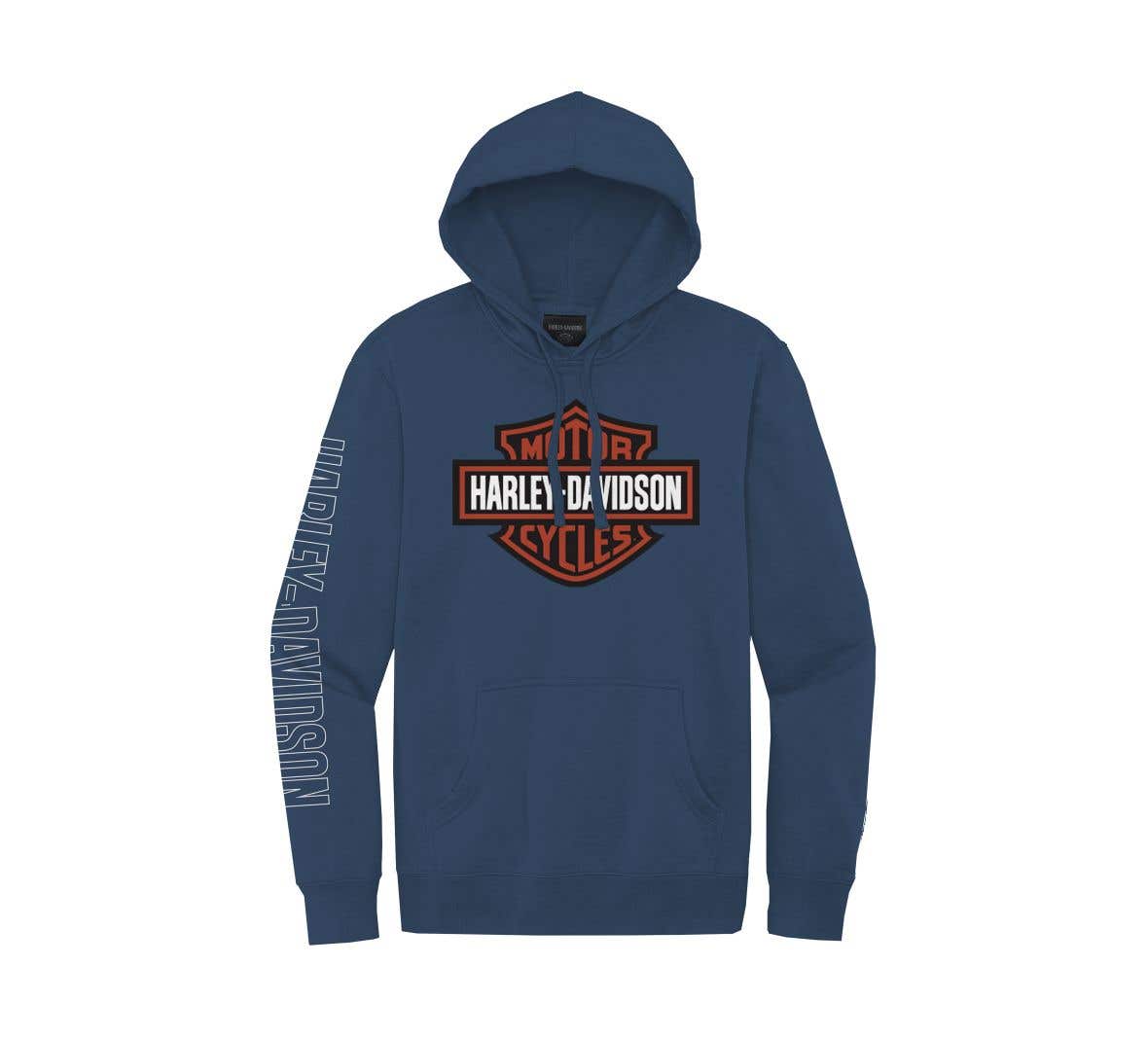 HARLEY-DAVIDSON MENS HALLMARK BAR & SHIELD HOODIE