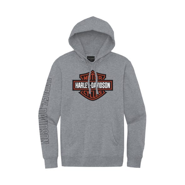 HARLEY-DAVIDSON MENS HALLMARK HOODIE HEATHER
