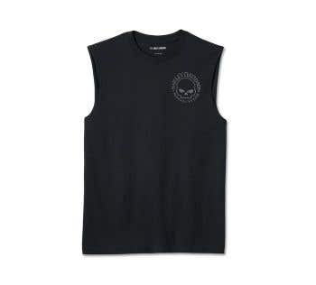 HARLEY-DAVIDSON MENS WILLIE G SKULL MUSCLE TEE