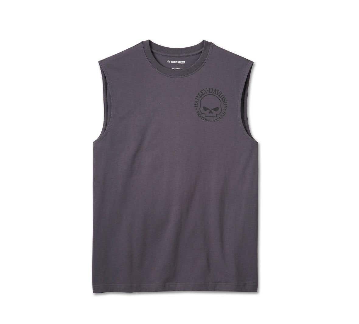 HARLEY-DAVIDSON MENS WILLIE G SKULL MUSCLE TEE