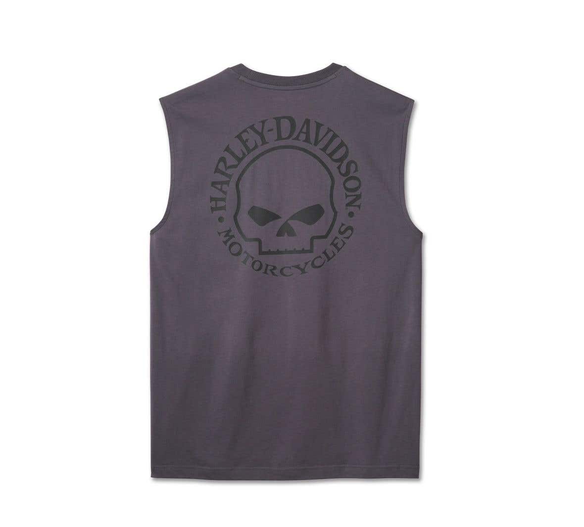 HARLEY-DAVIDSON MENS WILLIE G SKULL MUSCLE TEE