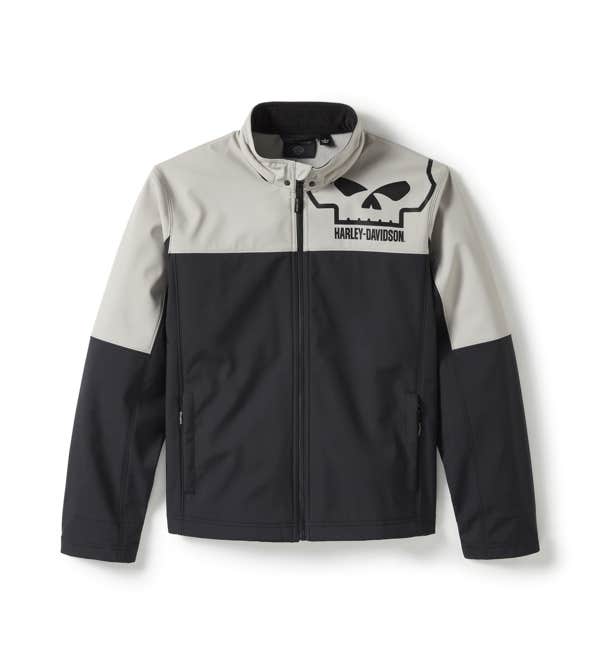 HARLEY-DAVIDSON MENS WILLIE G SKULL WATER REPELLENT SOFTSHELL JACKET