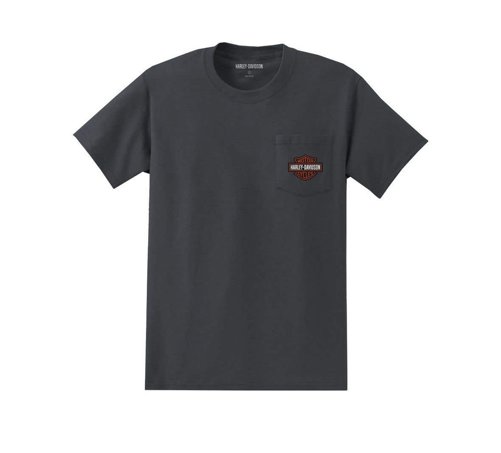 HARLEY-DAVIDSON MENS BAR & SHIELD POCKET TEE