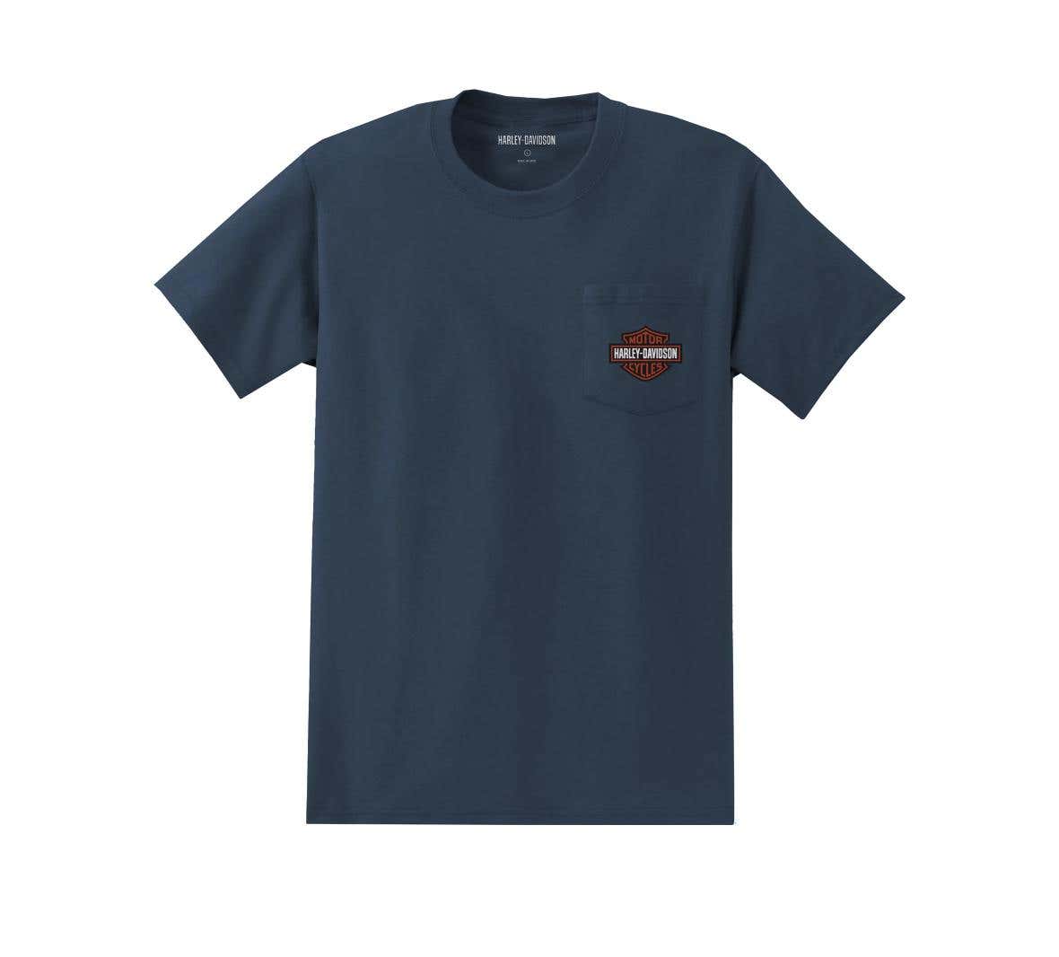 HARLEY-DAVIDSON MENS BAR & SHIELD POCKET TEE