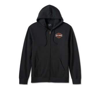 HARLEY-DAVIDSON MENS BAR & SHIELD ZIP-UP HOODIE