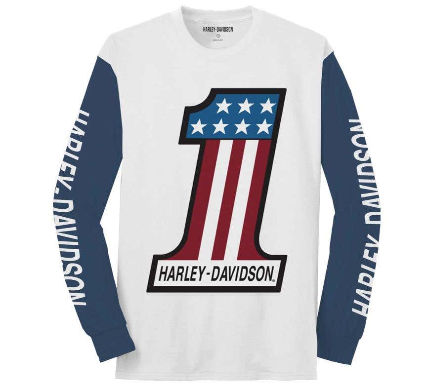 HARLEY-DAVIDSON MENS #1 COLORBLOCK TEE