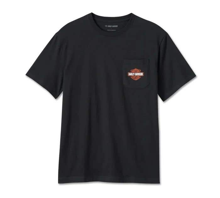 HARLEY-DAVIDSON MENS BAR & SHIELD POCKET TEE