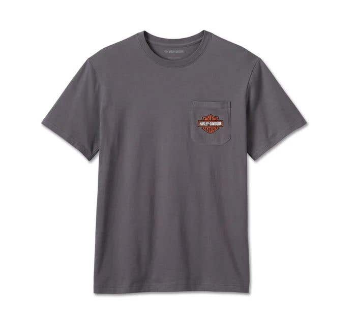 HARLEY-DAVIDSON MENS BAR & SHIELD POCKET TEE