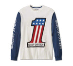 HARLEY-DAVIDSON MENS #1 RACING LONG SLEEVE TEE