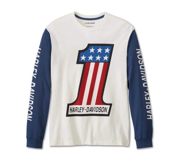 HARLEY-DAVIDSON MENS #1 RACING LONG SLEEVE TEE