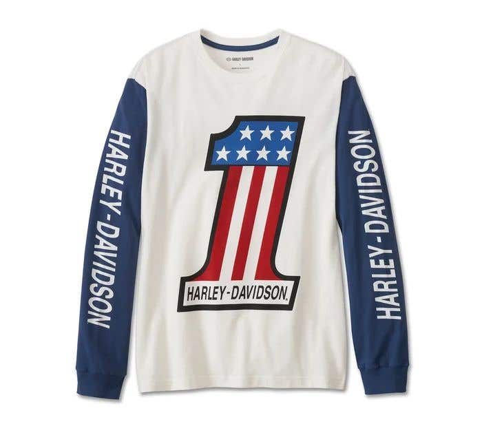 HARLEY-DAVIDSON MENS #1 RACING LONG SLEEVE TEE