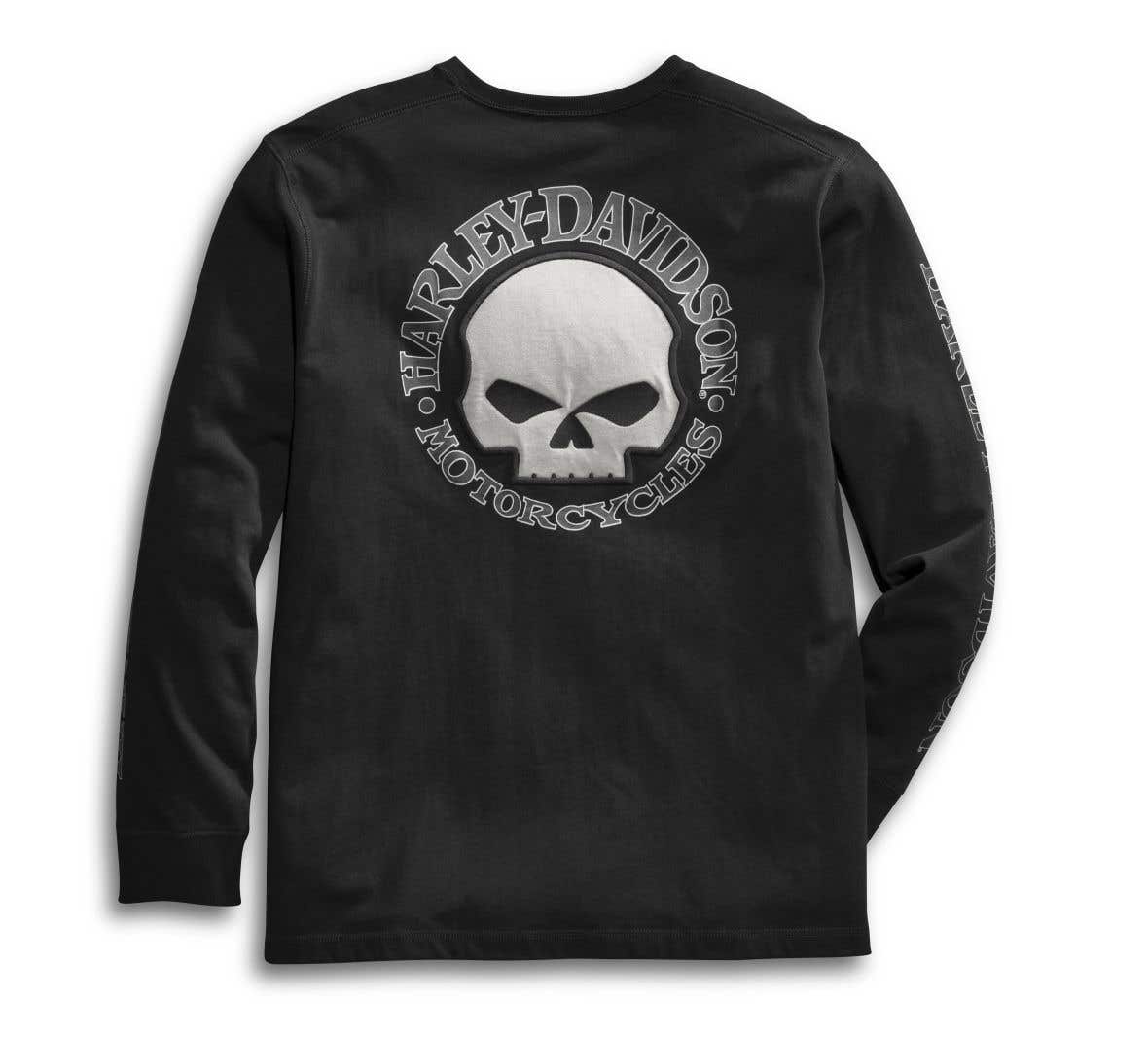 HARLEY-DAVIDSON MENS SKULL LONG SLEEVE TEE