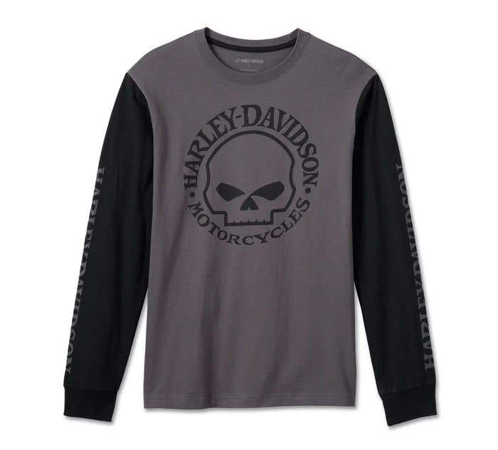 HARLEY-DAVIDSON MENS WILLIE G   SKULL LONG SLEEVE TEE