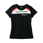 HARLEY-DAVIDSON WOMENS ACCELERATE STRIPE KNIT TOP COLORBLOCKED