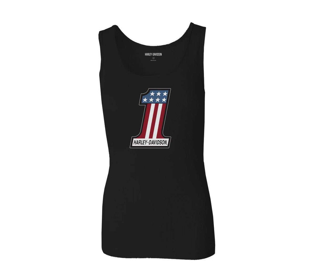 HARLEY-DAVIDSON WOMENS ULTRA CLASSIC #1 RACE RIBBED TANK