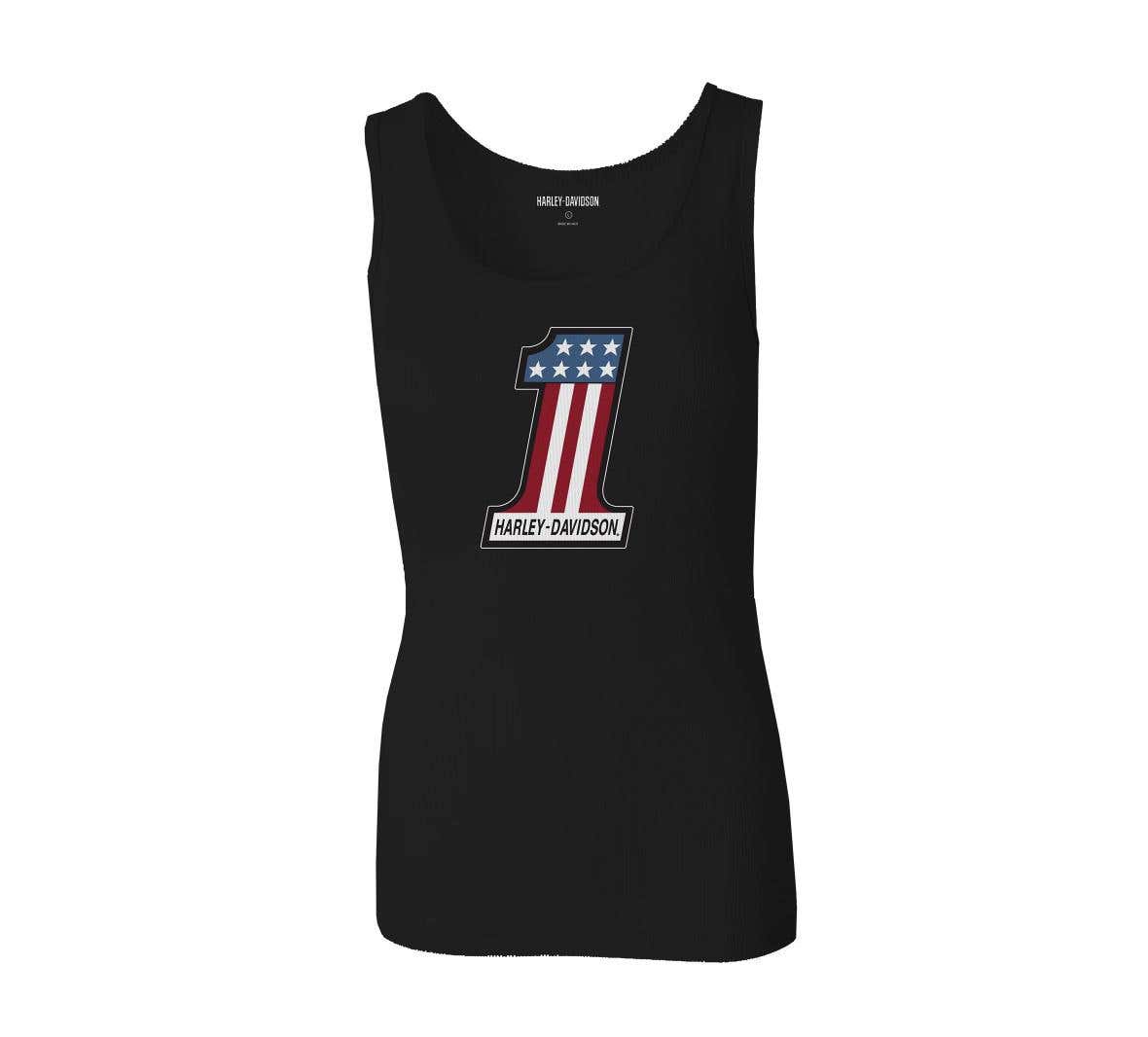 HARLEY-DAVIDSON WOMENS ULTRA CLASSIC #1 RACE RIBBED TANK