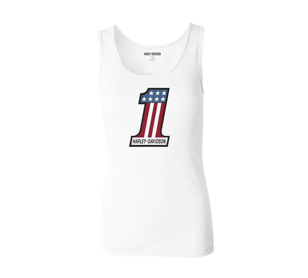 HARLEY-DAVIDSON WOMENS ULTRA CLASSIC #1 RACE RIBBED TANK