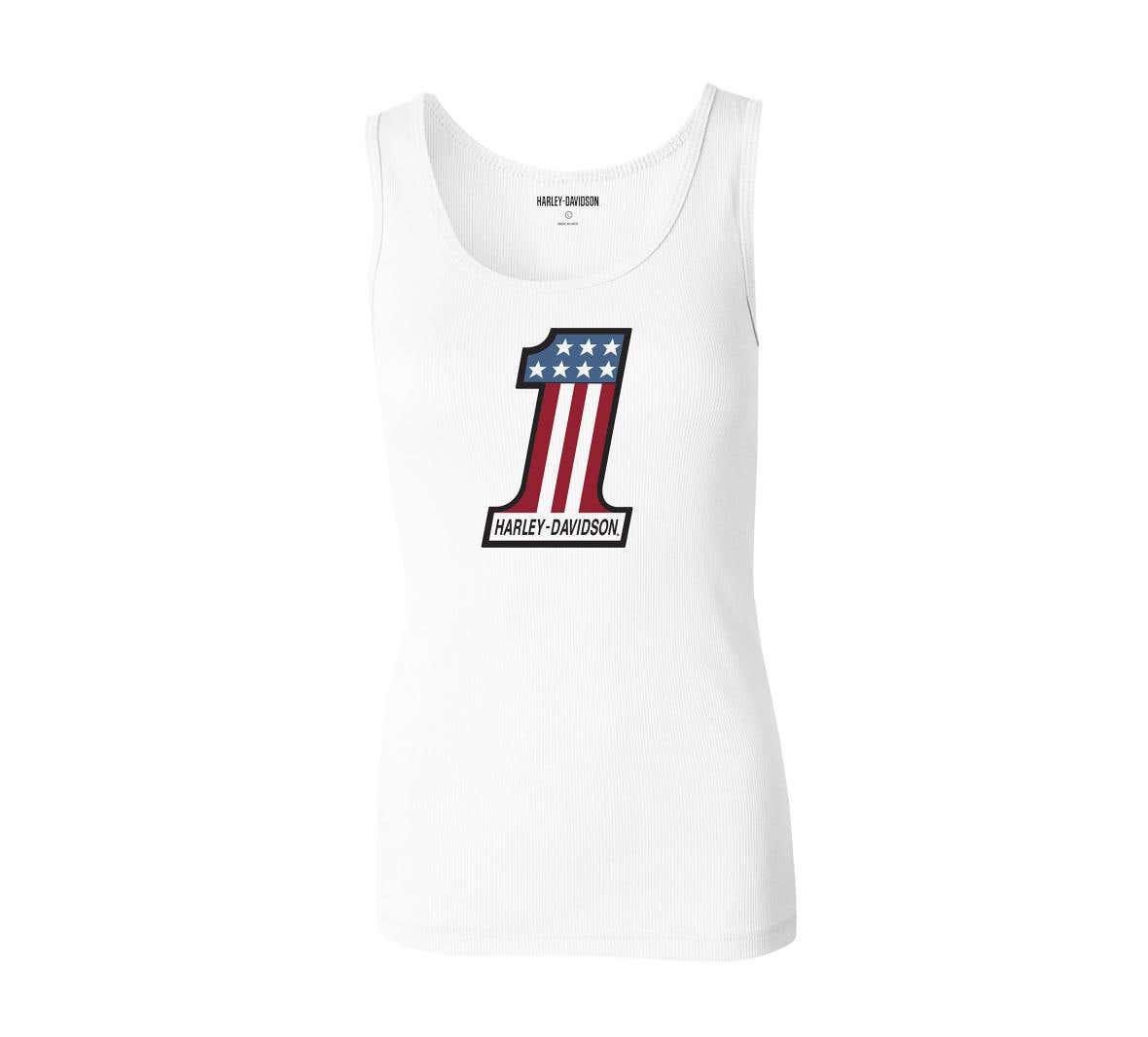 HARLEY-DAVIDSON WOMENS ULTRA CLASSIC #1 RACE RIBBED TANK