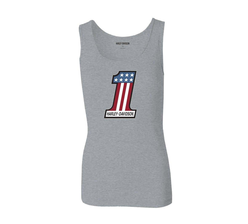 HARLEY-DAVIDSON WOMENS ULTRA CLASSIC #1 RACE RIBBED TANK
