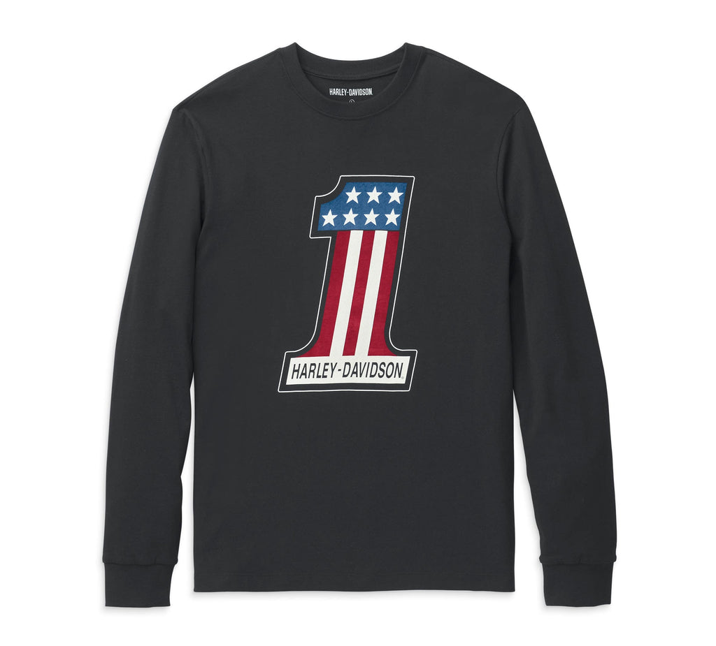HARLEY-DAVIDSON MENS #1 RACE GRAPHIC LONG SLEEVE TEE