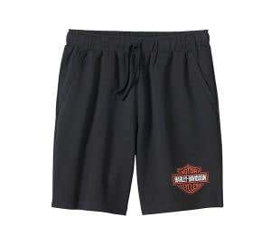 HARLEY-DAVIDSON MENS BAR & SHIELD FLEECE SHORTS