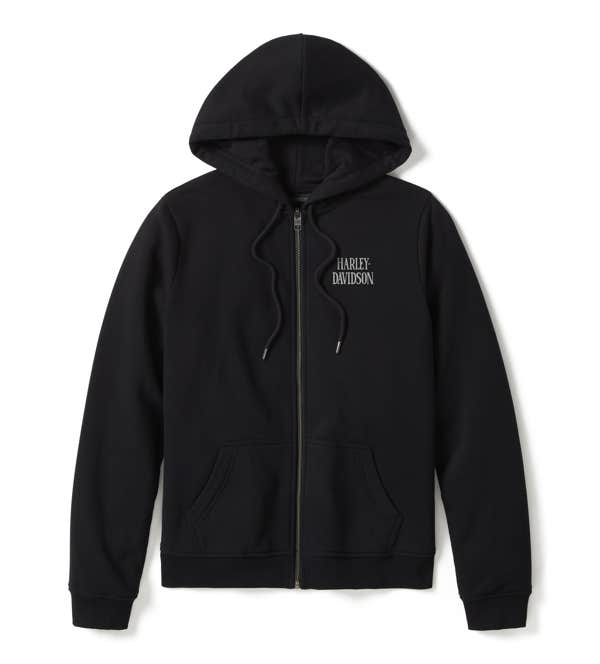 HARLEY-DAVIDSON WOMENS WILLIE G SKULL FULL ZIP FLEECE HOODIE