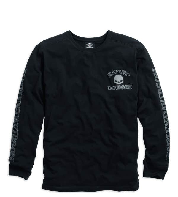HARLEY-DAVIDSON MENS WILLIE G   SKULL LONG SLEEVE TEE