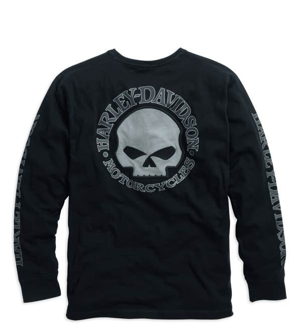 HARLEY-DAVIDSON MENS WILLIE G   SKULL LONG SLEEVE TEE