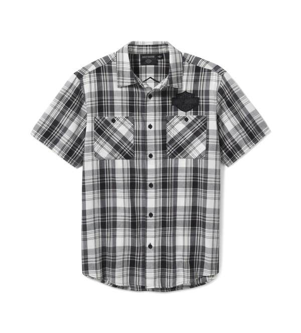 HARLEY-DAVIDSON MENS BAR & SHIELD PLAID SHIRT