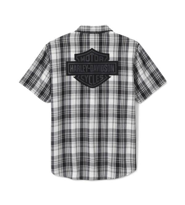 HARLEY-DAVIDSON MENS BAR & SHIELD PLAID SHIRT